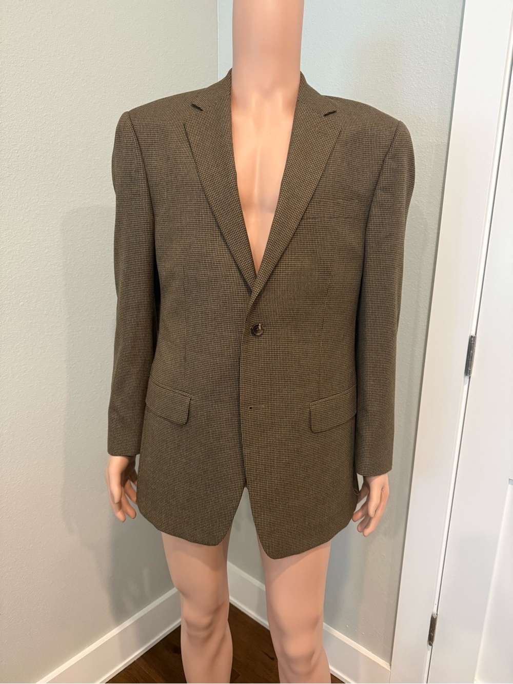 Izod Men's Brown Micro-Check Sport Coat